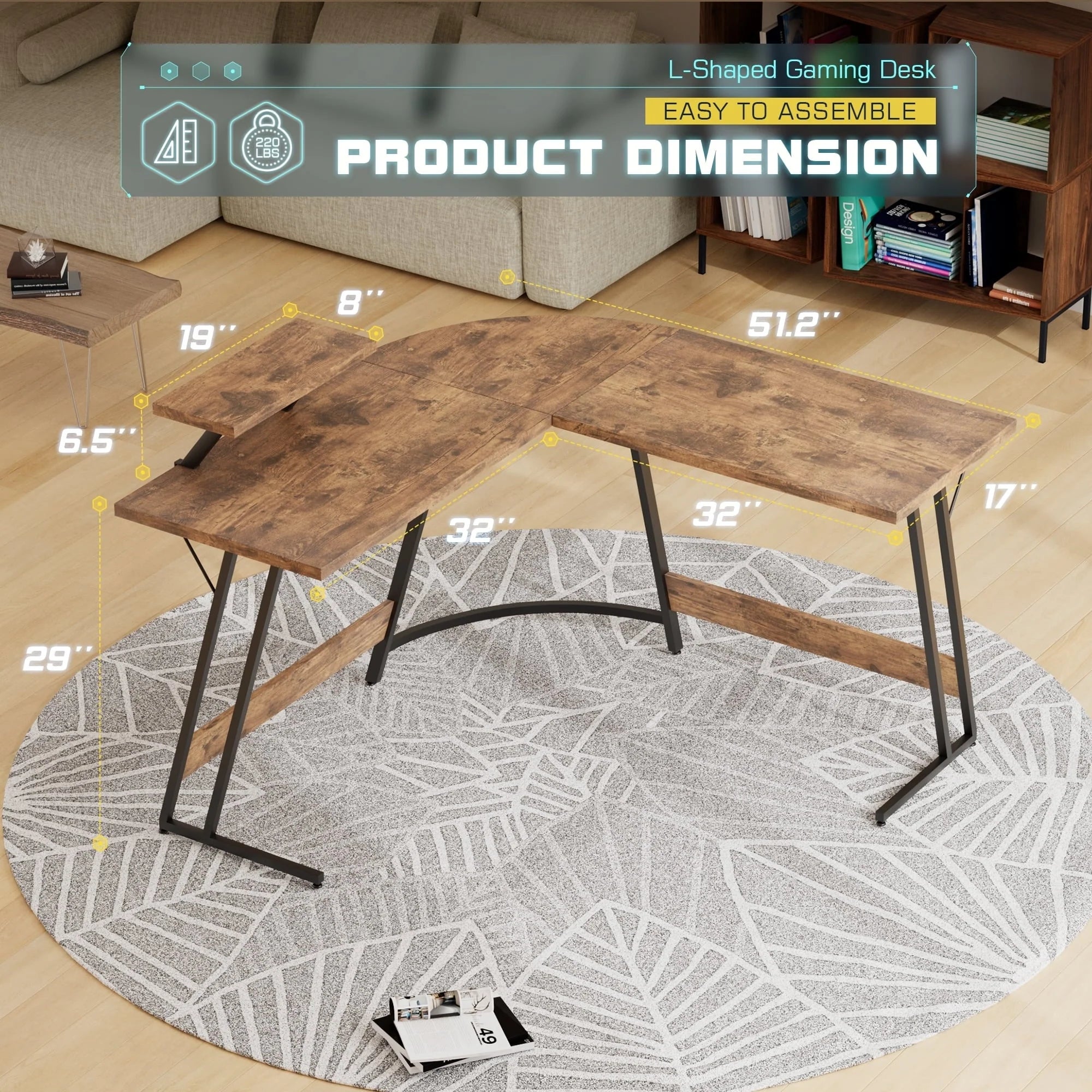 Homall L-Shaped Gaming Desk Computer Corner Desk Office Writing Desk