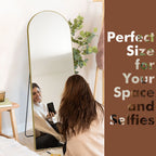 64x21 Full Length Floor Mirror with Stand Aluminum Alloy Frame,Wall-Mounted Mirror