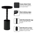 COZAYH Wood Pedestal End table, Modern Drink Table with Base, Round Martini Table for Small Space Living Room, Bedroom