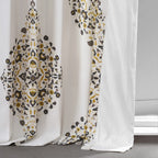 Exclusive Fabrics Medallion Damask Printed Cotton Room Darkening Window Curtains (1 Panel)