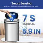 Kitchen Trash Can with Lid, 13 Gallon Automatic Garbage Can