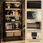 70.8 Inches Tall Bookcase and Bookshelf, 5-Tier Large Bookcases - 11.81D x 31.5W x 70.87H