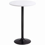 Homall Bistro Pub Table Round Bar Height Cocktail Table Metal Base MDF Top Obsidian Table with Black Leg 23.8inch Top - N/A