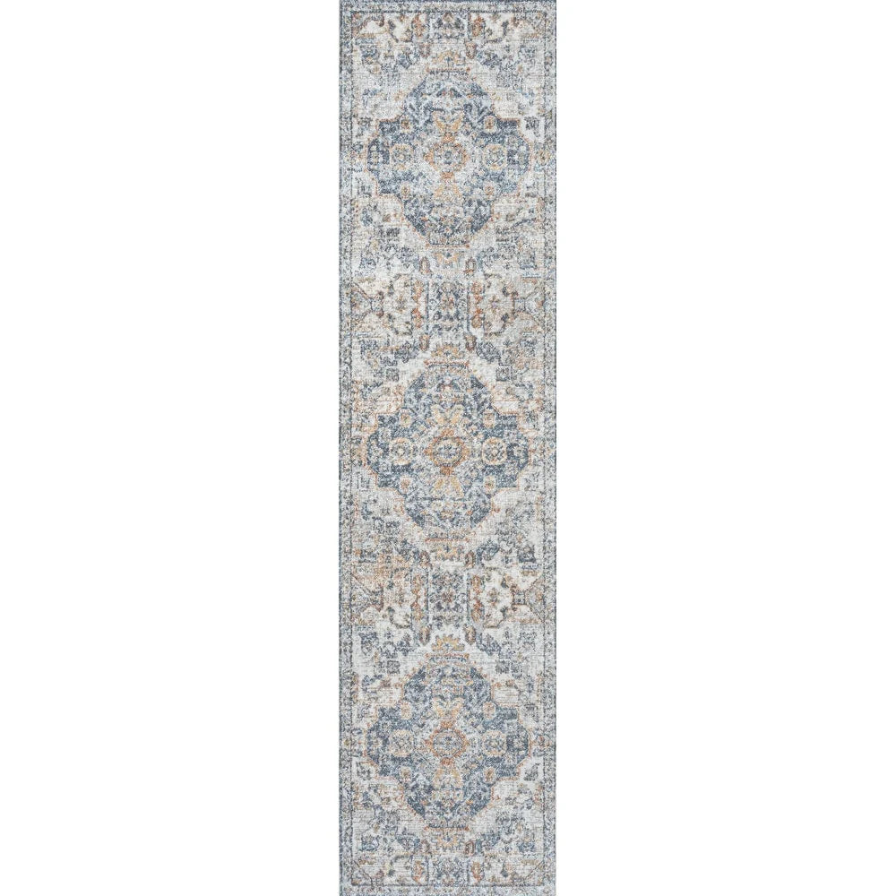 JONATHAN Y Brandy Bohemian Medallion Low-Pile Machine-Washable Cream/Terra Area Rug