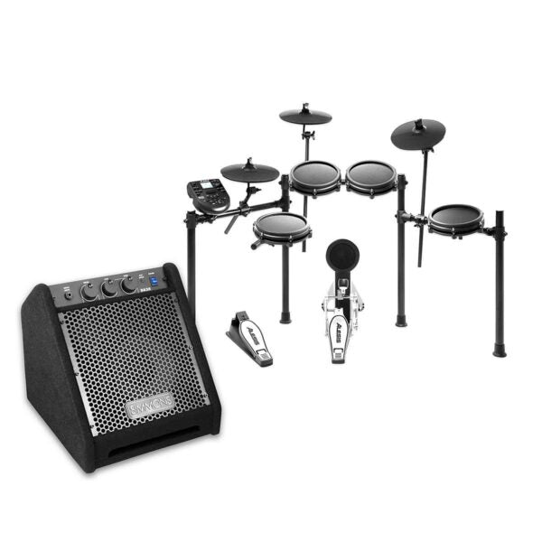 Electronic Drum Kit with DA25 Amp, Dual-Zone Snare, 8 Mesh Toms, 10 Cymbals, 25W Amp