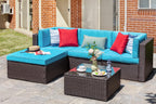 VONGRASIG 5 Piece All-Weather Patio Furniture Set with Ottoman