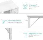 Lufeiya 40 Inch Small White Desk with Fabric Drawers