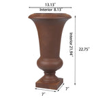22.75 H Handmade Fiber Stone Tall Urn Planter Pot