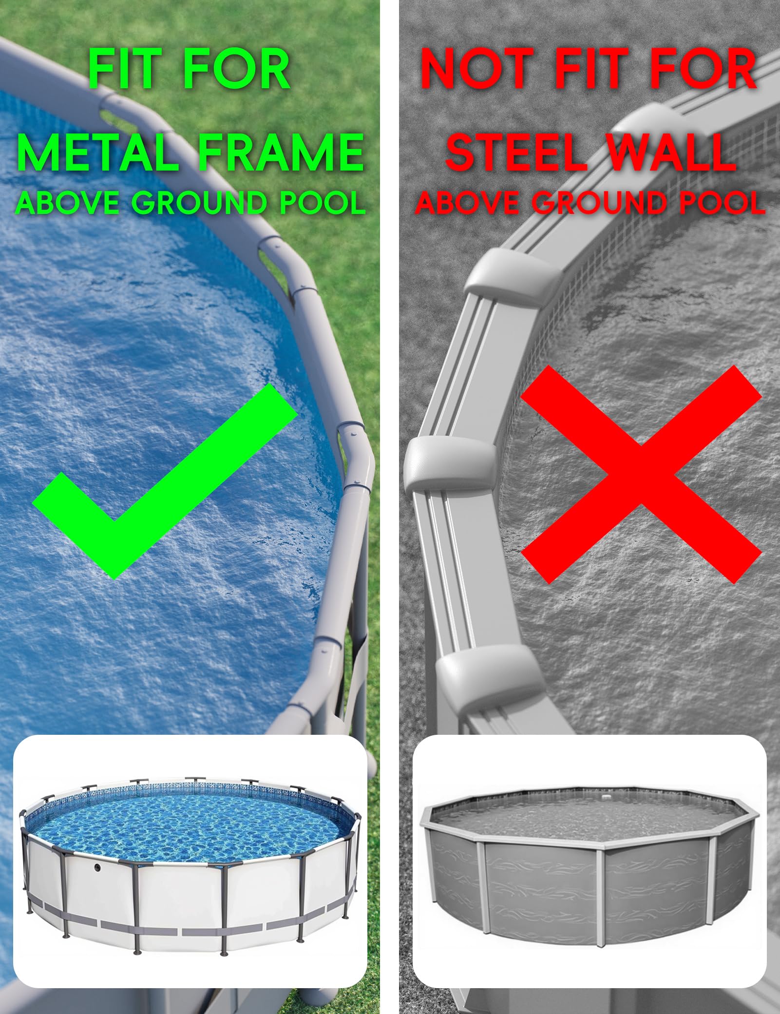 POOLHACKER Solar Pool Lights Only for Steel Wall Above Ground Pool