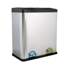 Organize It All 60 Liter 2 Compartment Stainless Recycle Bin