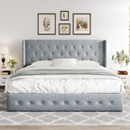 ALLEWIE Queen Size Lift Up Storage Bed with Wingback Headboard