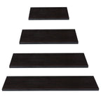 4Pcs Wood Floating Shelves Wall Mounted White Black Storage Shelf Set Home Decor