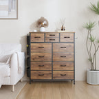 12 Drawer Dresser Fabric Tall Dressers for Bedroom Chest of Drawers