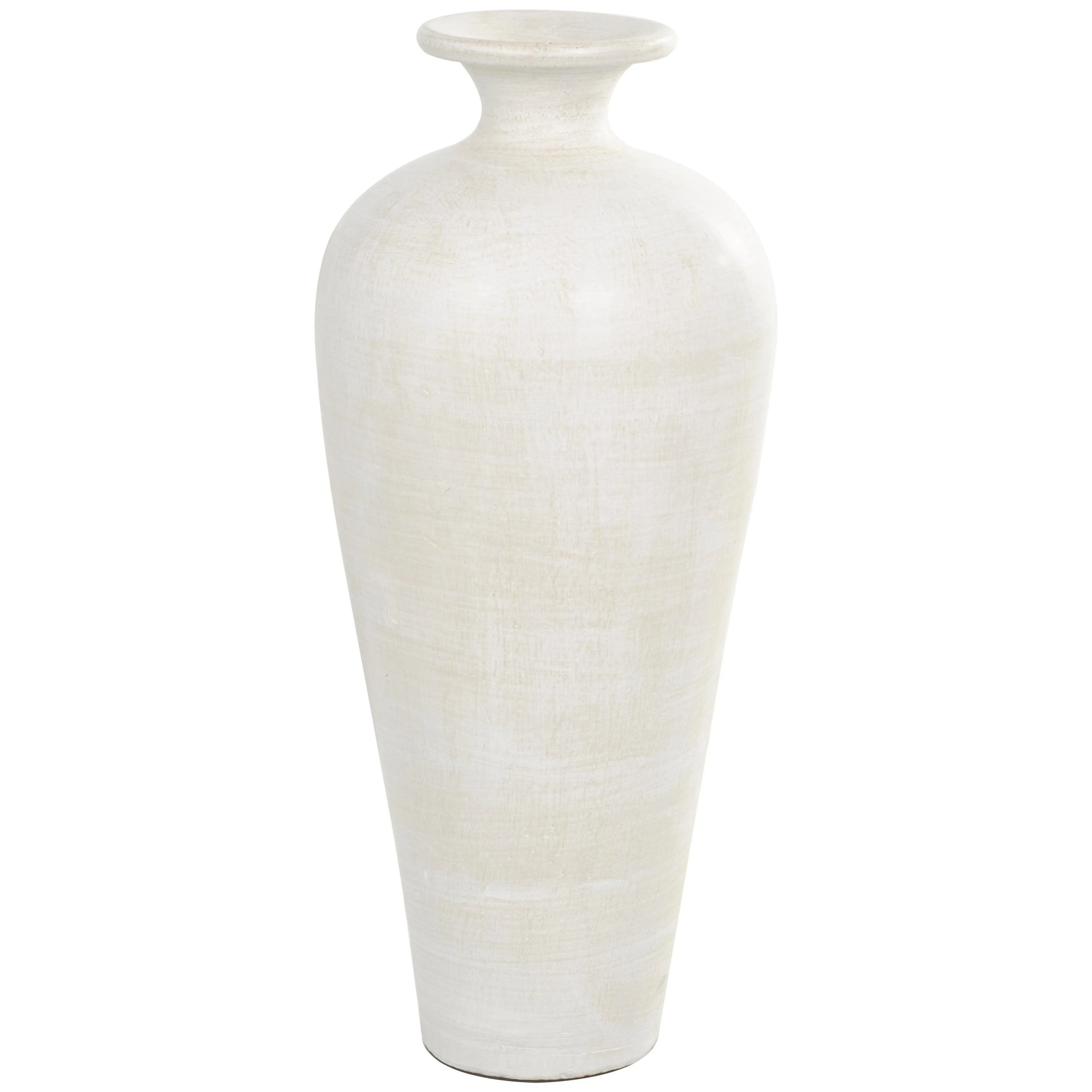 Ceramic Tall Amphora Floor Decorative Vase - White - Roche River Decor