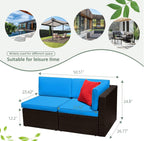 DEVOKO 5 Pieces All-Weather Patio Furniture Set with Cushions