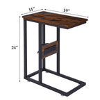 Javlergo Set of 2 C-Shaped Sofa Side Table, Small End Table for Living Room, Narrow Bedside/TV Tray Table