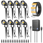 ZUCKEO All-in-One 5W LED Landscape Lighting Kit, 3000K 12-24V 8Pack