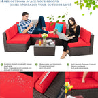 VONGRASIG 5 Piece All-Weather Patio Furniture Set with Ottoman