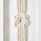 American Art Decor Naut Shore Framed Nautical Knots Wall Decor in Natural 3-piece set