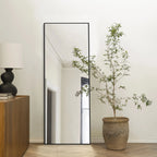 64x21 Full Length Floor Mirror with Stand Aluminum Alloy Frame,Wall-Mounted Mirror