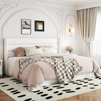 ALLEWIE Queen Size Lift Up Storage Bed with Wingback Headboard