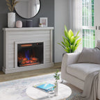 52 Shiplap Wall Mantel with 3D Fireplace Insert