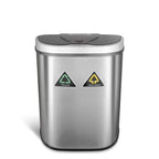 NINESTARS 18 Gallon Dual Compartment Motion Sensor Trash Can DZT-70-11R