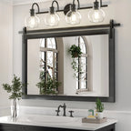 Modern Wall Mirrors, Rectangular Mirror with Wood Framed, Bathroom Mirror Barn Mirror Barn Door Mirror with Multi Size