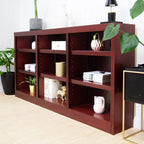 Concepts in Wood Triple Wide Wood Bookcase, 9 Shelf, 36 inch Tall