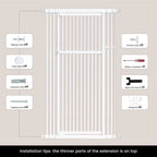 GARDNER PET Extra Tall Cat Gate 51"-87" - Wide Adjustable Safety Gate
