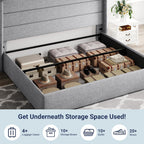 ALLEWIE Queen Size Lift Up Storage Bed with Wingback Headboard