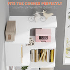 6-Tier Corner Book Shelf, 64.9Tall Freestanding Wood Industrial Bookcase Bookshelf