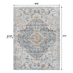 JONATHAN Y Brandy Bohemian Medallion Low-Pile Machine-Washable Cream/Terra Area Rug