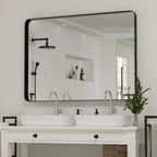 Wall Mirror Vanity Mirror Bathroom Mirror with Round Corner (1 Piece)