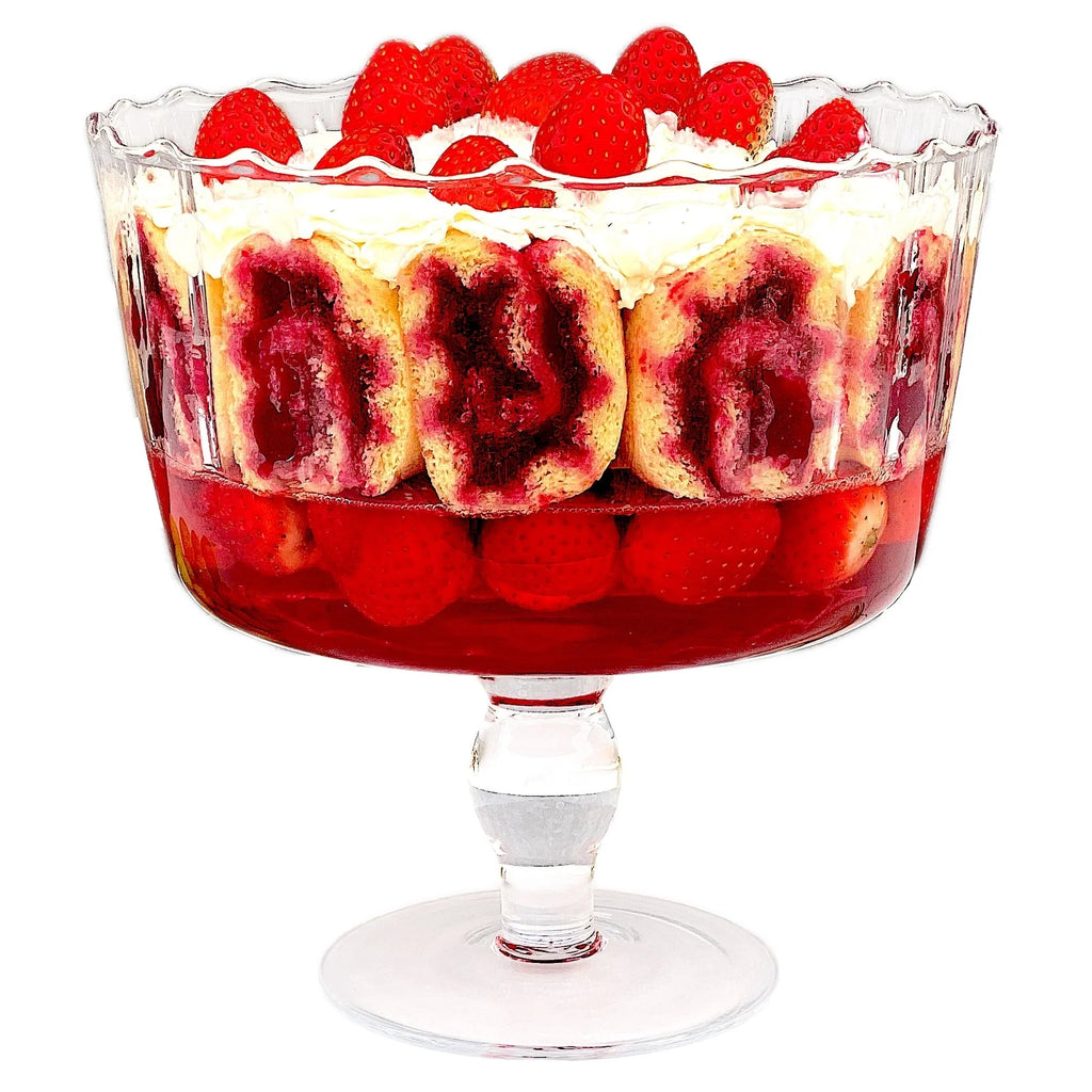 Large Glass Trifle Bowl, w/ Scallop Design-9D-168 Oz.-Majestic Gifts - 168 Oz.