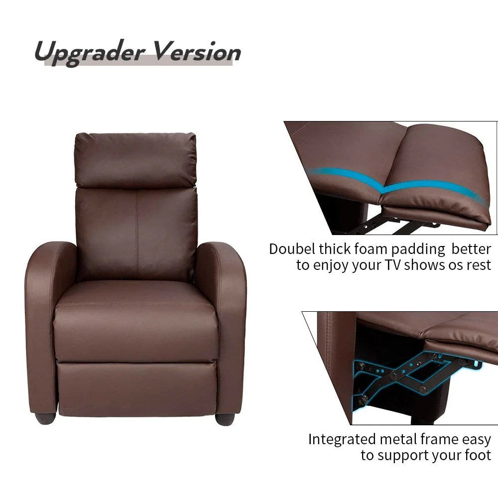 Homall Massage Recliner PU Faux Leather Home Theater Recliner with Padded Seat