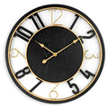 Sorbus Large 24 Decorative Round Wooden Analog Modern Wall Clock Battery Operated With Numeral Style Design