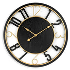 Sorbus Large 24 Decorative Round Wooden Analog Modern Wall Clock Battery Operated With Numeral Style Design