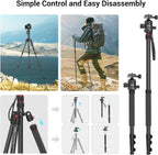 SmallRig Camera Tripod, 71" Foldable Aluminum Tripod/Monopod