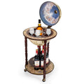 17" Wood Globe Wine Bar Stand 16th Century Italian Rack Liquor Bottle Shelf