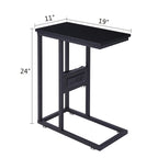 Javlergo Set of 2 C-Shaped Sofa Side Table, Small End Table for Living Room, Narrow Bedside/TV Tray Table