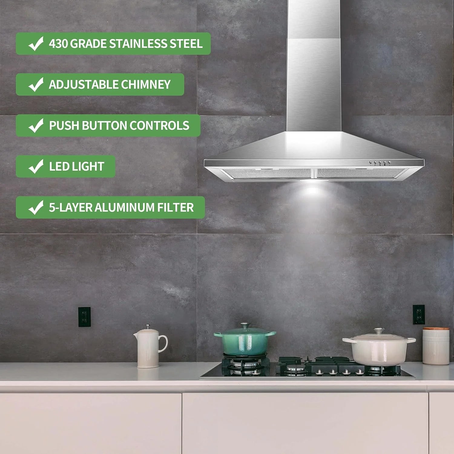 SNDOAS 30-Inch Wall Mount Stainless Steel Range Hood