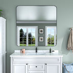 TOOLKISS Aluminum Alloy Round Corner Frame Vanity Mirror