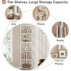 67 Tall Corner Shelf, Corner Bookshelf Bookcase Standing Shelving Unit