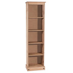 Wood Bookcase Tall Narrow Corona Collection | Furniture Dash