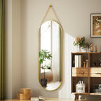 48 x 16 Full Length Hanging Wall Mirror with Leather Strap