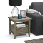 WYNDENHALL Norfolk SOLID WOOD 20 inch Wide Rectangle Transitional End Side Table - 20 inch Wide