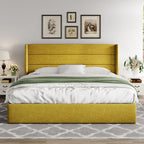 ALLEWIE Queen Size Lift Up Storage Bed with Wingback Headboard