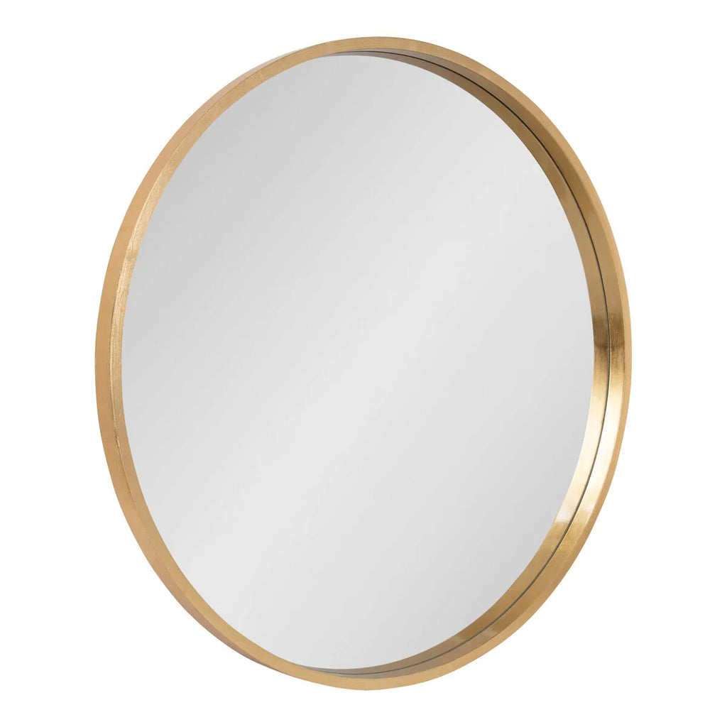 Kate and Laurel Travis Round Wood Accent Wall Mirror