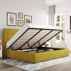 ALLEWIE Queen Size Lift Up Storage Bed with Wingback Headboard